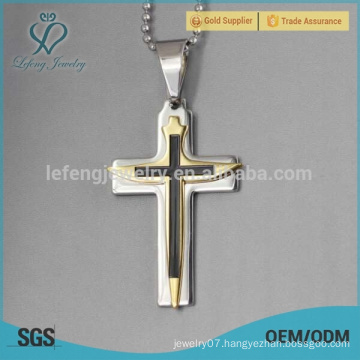 Stainless steel gold cross pendant 22k gold jewelry for men